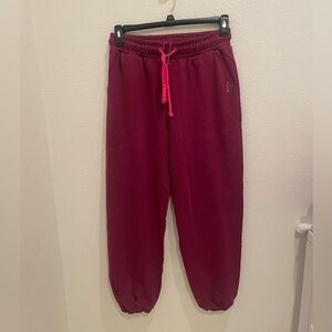 Terez New York Joggers Sweatpants Burgundy Elastic Women's S​​​